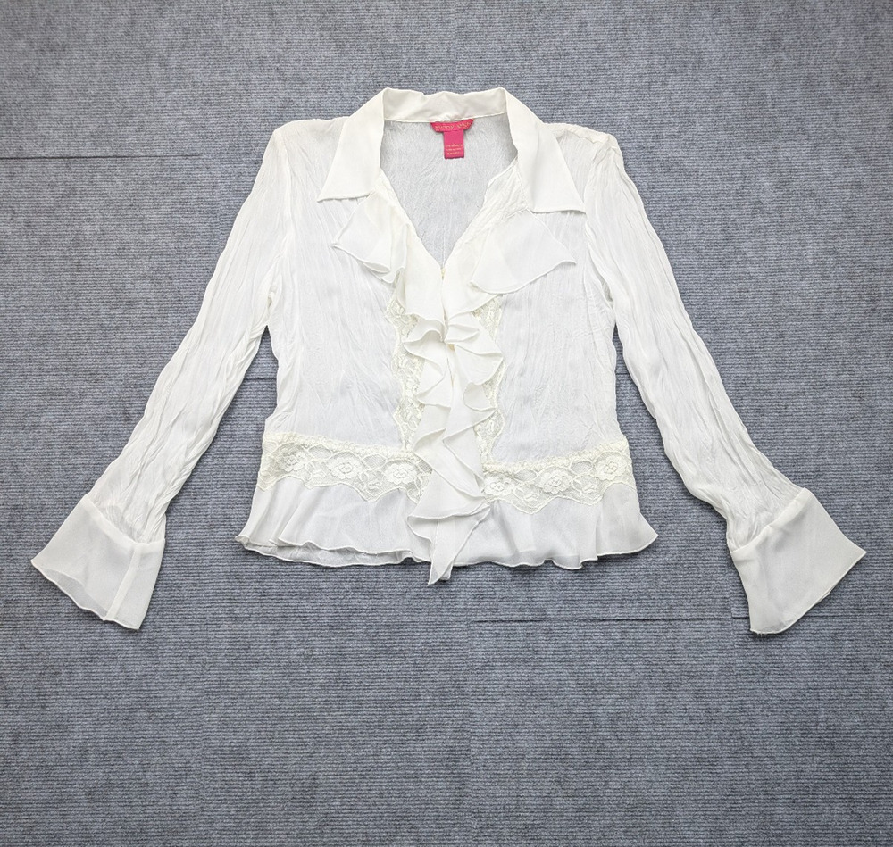 Sunny Leigh Blouse Womens Large Coquette Y2K Career Whimsical Victorian Pirate